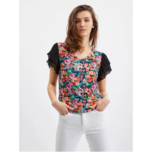 Orsay Blue-Black Ladies Floral Blouse - Women