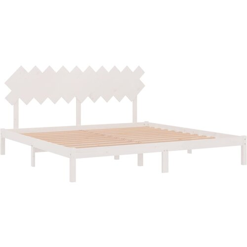  Okvir za krevet bijeli 200 x 200 cm od masivnog drva Slike