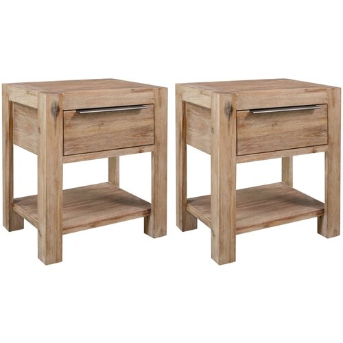  Noćni ormarići s ladicama 2 kom 40x30x48cm masivno drvo bagrema Cijene