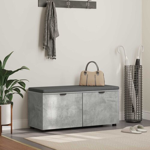  Klupa za hodnik s jastukom Betonsko Siva 100 x 38 x 46 cm Cene