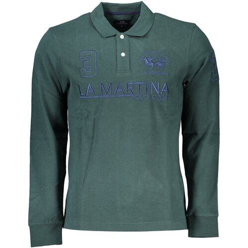 La Martina GREEN MEN&amp;amp;#39;S LONG SLEEVE POLO SHIRT Slike