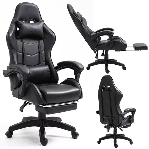  Gaming stolica sa osloncem za noge LE TOY - crna Slike