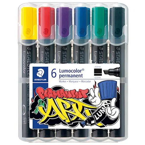 Staedtler Marker Lumocolor Permanent, 6 kosov