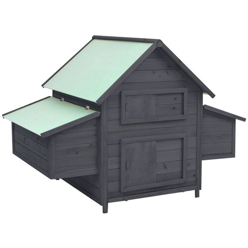 VidaXL Koko&amp;scaron;njak siv in bel 152x96x110 cm trdna borovina Slike