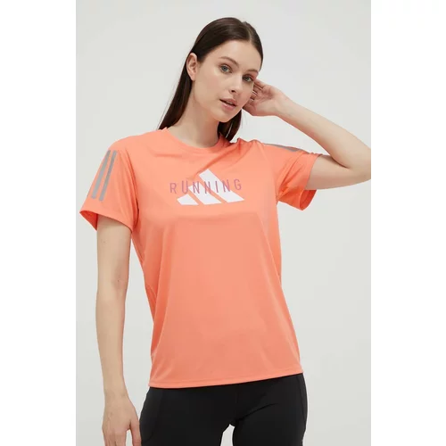 Adidas Kratka majica za tek oranžna barva