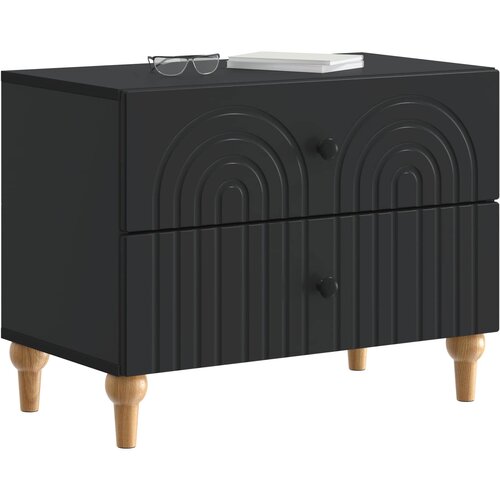  Noćni ormar s ladicama Crna 62 x 34,5 x 48 cm Konstruirano drvo Slike