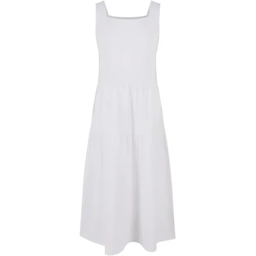 Urban Classics Kids Girls' 7/8 Length Valance Summer Dress - White