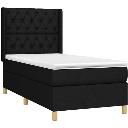 Box spring krevet s madracem crni 80 x 200 cm od tkanine Slike
