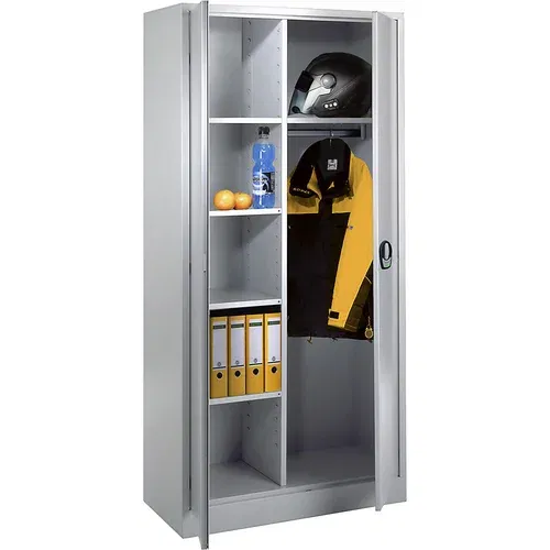 Wolf Večnamenska garderobna omara z elektronsko ključavnico, vrata iz polne pločevine, svetlo sive / svetlo sive barve