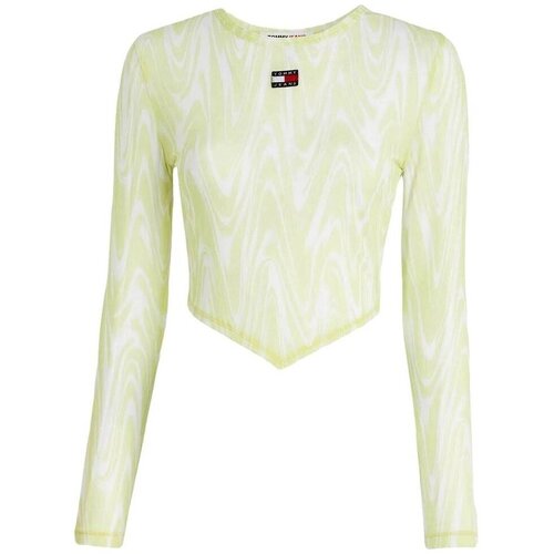 Tommy Jeans Majice z dolgimi rokavi CAMISETA DE MALLA PSICODELICO MUJER DW0DW15302 Zelena Slike