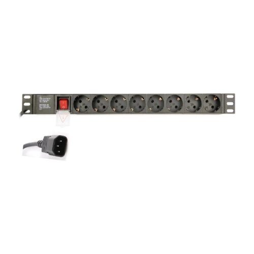  EG-PDU-014-C14 Gembird C14 Produzni kabl sa zastitom 8 uticnica 10A, PDU 1U 3M Slike