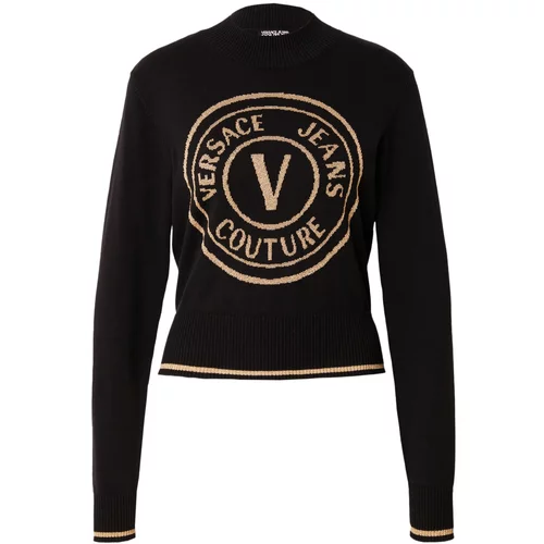 Versace Jeans Couture Pulover svetlo bež / črna