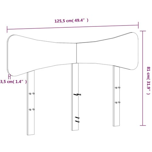  Uzglavlje bijelo 120 cm od masivne borovine Slike