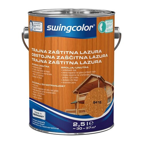 SWINGCOLOR Obstojna zaščitna lazura (barva: tikovina, 2,5 l) Cene