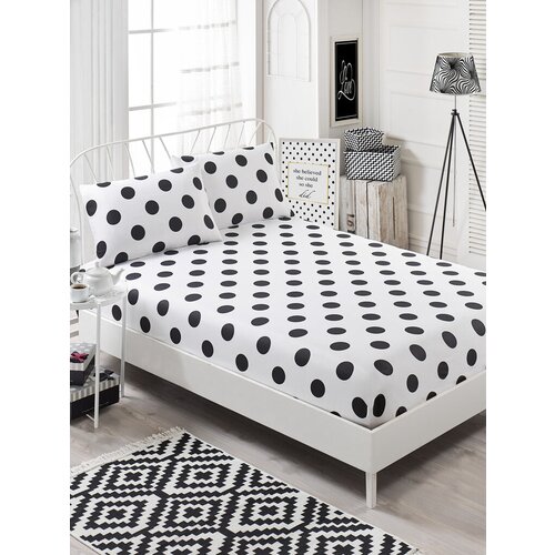 Lessentiel Maison set čaršava za francuski krevet, 65% pamuk, 35% poliester, crno-beli, 160 x 200 cm Cene