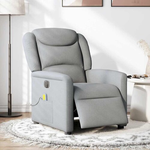 Maison Chic Električni masažni naslanjač - Relax naslanjač svetlo sivo blago, (22134236) Cene