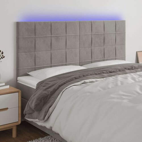  Uzglavlje svjetlosivo 180x5x118/128 cm bar&amp;scaron;unasto Slike