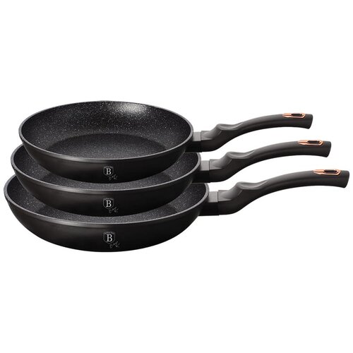 Shumee 3-DELNI set ponev. 20/24/28cm berlinger haus črna vrtnica BH-6158, (21385462) Cene