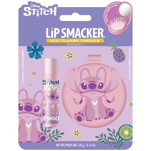 Lip_Smacker komplet zložljivega glavnika in balzama za ustnice Stitch pink Slike