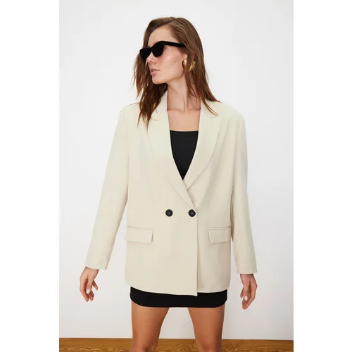 Trendyol Stone Woven Oversize Blazer Jacket