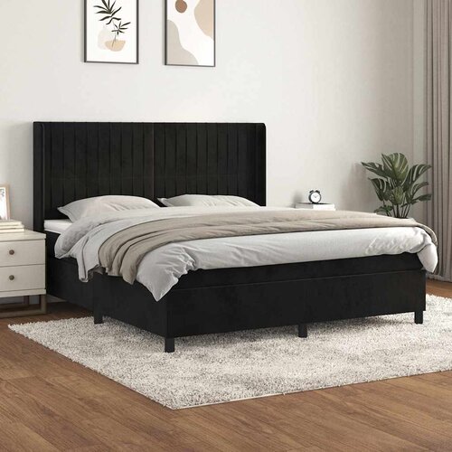  Krevet s oprugama i madracem crni 160x200 cm bar&scaron;unasti Cijene