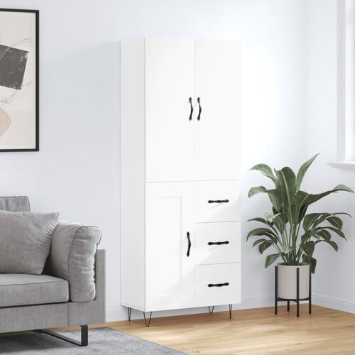  Visoka komoda bijela 69,5x34x180 cm konstruirano drvo Cijene