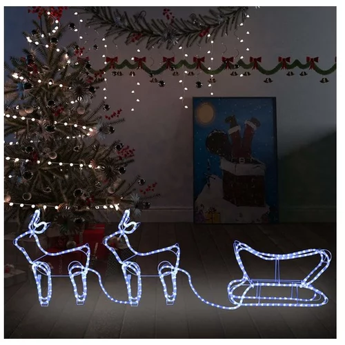  Božični jelen in sani zunanja dekoracija 576 LED lučk