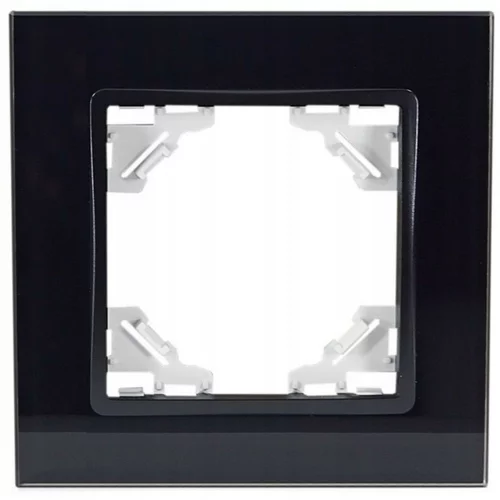 Quadra Stekleni okvir za enojno vtičnico črn