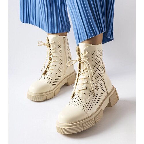 Gemre Beige lace-up ankle boots Corpus Slike