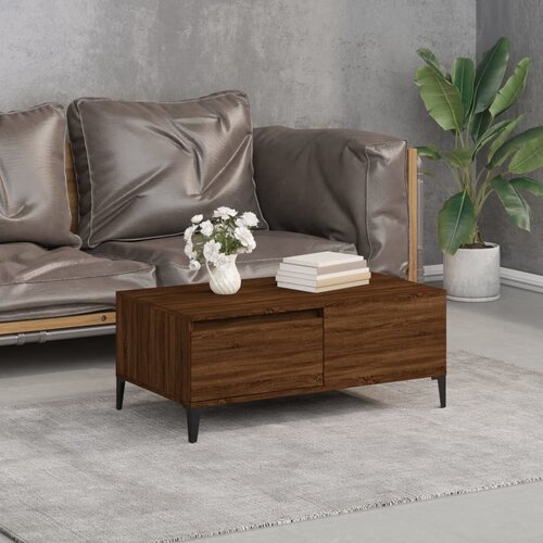 VidaXL Stolić za kavu smeđa boja hrasta 90x50x36 5cm konstruirano drvo Slike