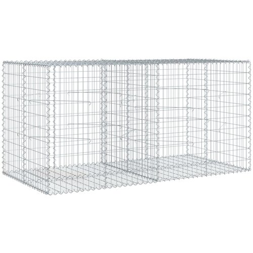 VidaXL Gabionska ko&amp;scaron;ara s pokrovom 200x100x100 cm pocinkano železo, (21413637) Slike