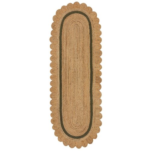 Flair Rugs Tamno zelena/u prirodnoj boji ručno rađena jutena staza 80x230 cm Grace Green – Cijene