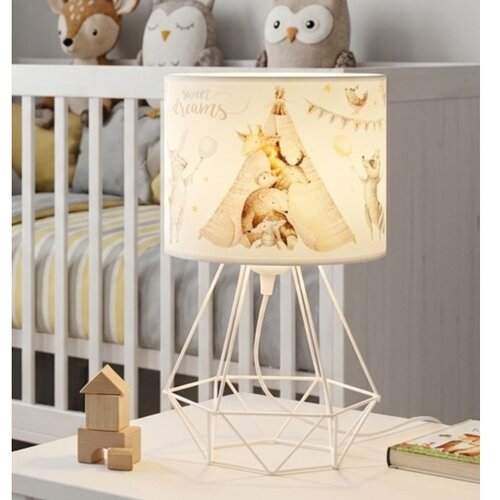 Dečija stona lampa KIDS ROOM 1xE27/60W/230V, prečnik 18 cm, sa motivom životinjica Slike