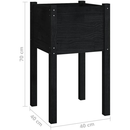  Vrtne sadilice 2 kom crne 40 x 40 x 70 cm od masivne borovine Slike