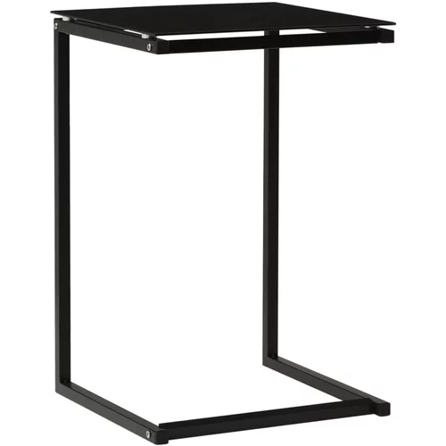 vidaXL Stranska mizica črna 40x40x60 cm kaljeno steklo, (20625663)