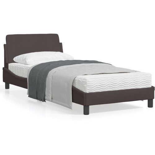 VidaXL Posteljni okvir z vzglavjem temno rjav 90x200 cm blago Slike