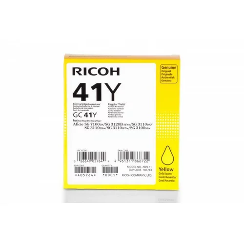 Ricoh Kartuša GC41Y Yellow HC / 405764 / Original
