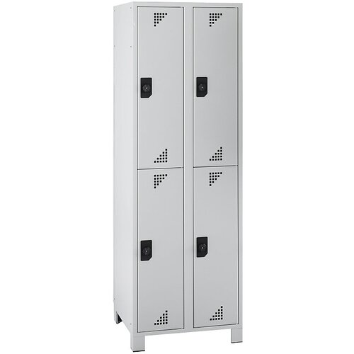 eurokraft pro Garderobna omara s polvisokimi predelki, VxŠxG 1800 x 600 x 500 mm, 4 predelki, cela svetlo siva Cene