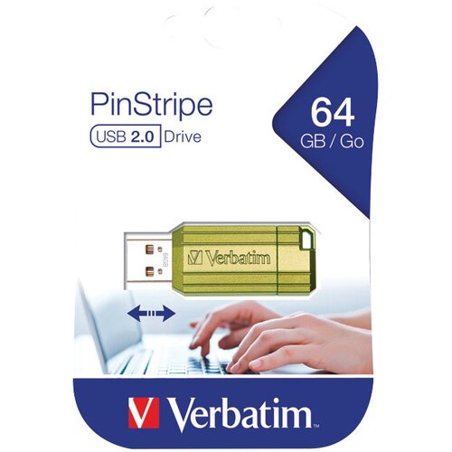  MEMORIJA USB 64GB 2.0 PINSTRIPE VERBATIM 49964 ZELENA BLISTER Cijene