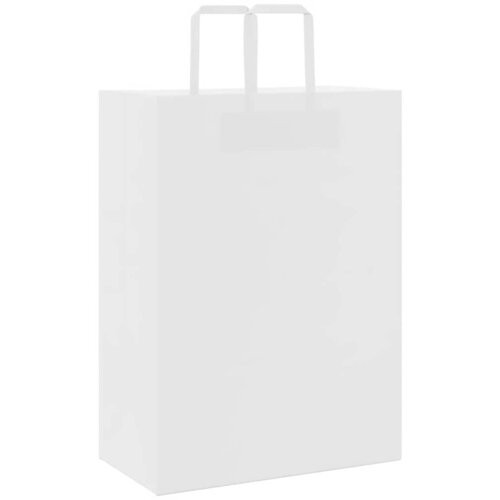  Papirnate vrećice 250 kom s ručkama bijele 32x17x44 cm Slike