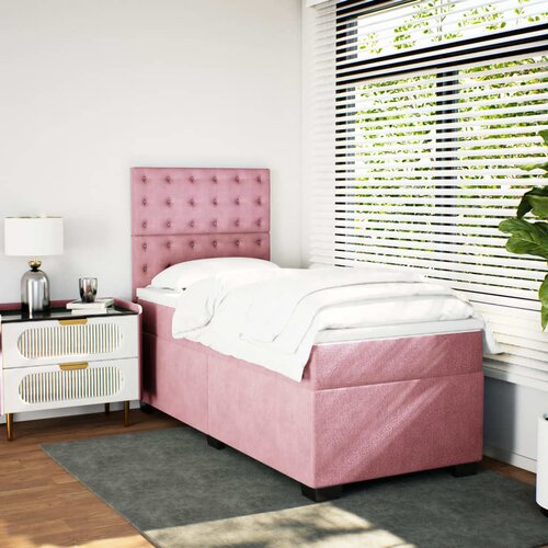 Box spring krevet s madracem ružičasti 90x190 cm bar&amp;scaron;unasti Slike