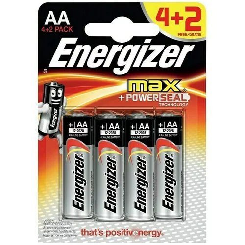 Energizer Alkalna baterija Max AA, 4 + 2 gratis (1,5 V)