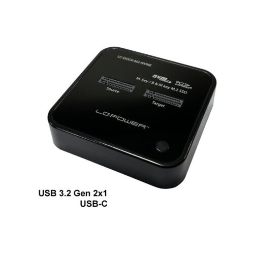 LC-Power Docking station NVMEM.2 SSD, USB-C port, 2x SSD-a,Transfer rate do 10 Gb/s Cijene