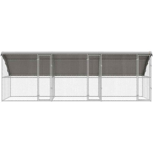  Kućica za pse 3 pcs Srebrno 6 x 2 x 2 m Pocinčani čelik Slike