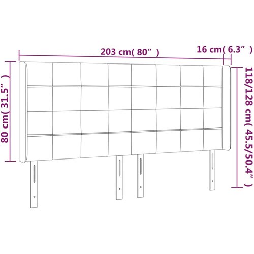 Uzglavlje s u&amp;scaron;ima ružičasto 203x16x118/128 cm bar&amp;scaron;unasto Slike