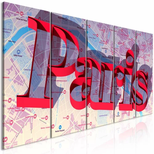  Slika - Red Paris (5 Parts) Narrow 225x90