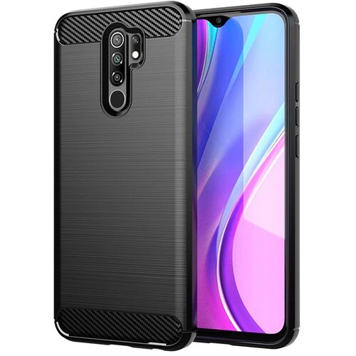  Gumijasti / gel etui Carbon za Xiaomi Redmi 9 - črni Slike