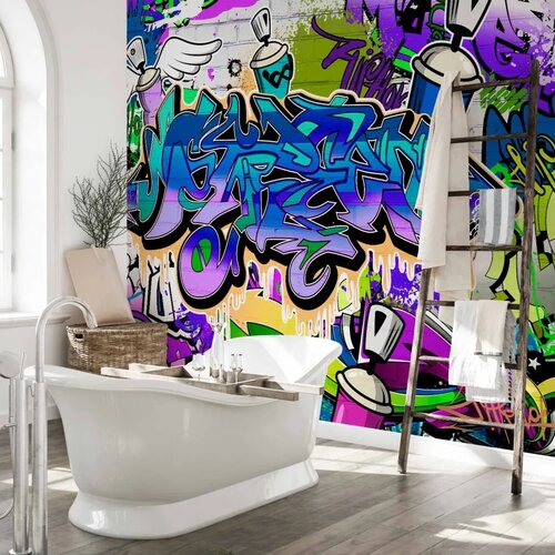  Foto tapeta - Graffiti: violet theme 150x105 Vodootporna Slike