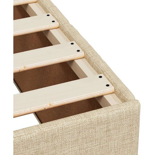 vidaXL Box spring postelja z vzmetnico krem 90x200 cm blago Cene