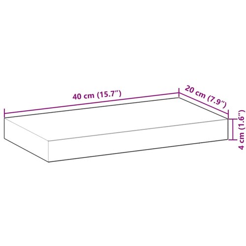  Plutajuće police 4 kom 40x20x4 cm Neobrađeno puno drvo akacije Slike